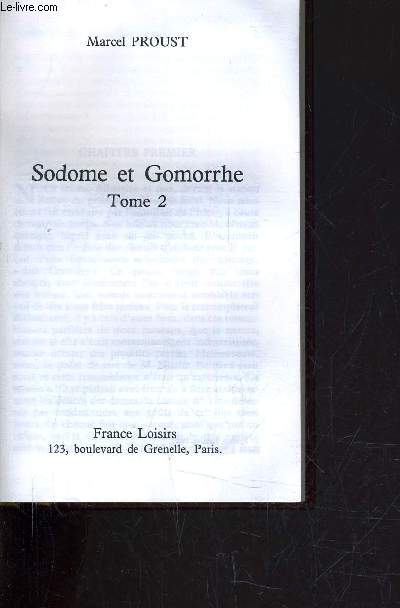 SODOME ET GOMORRHE - TOME 2.