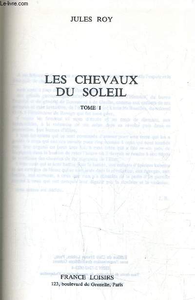 LES CHEVAUX DU SOLEIL - TOME 1.