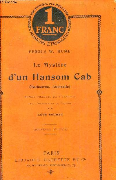 LE MYSTERE D'UN HANSOM CAB (MELBOURNE AUSTRALIE).