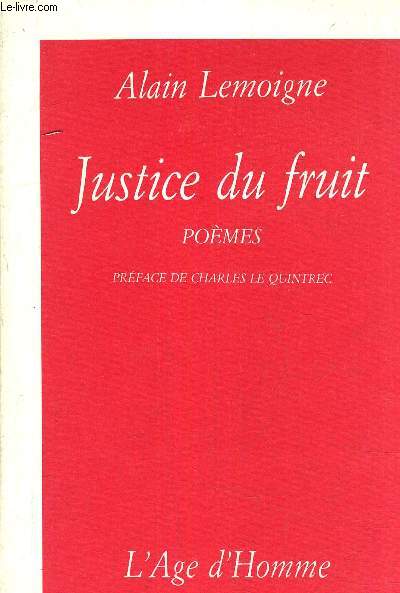 JUSTICE DU FRUIT - POEMES.