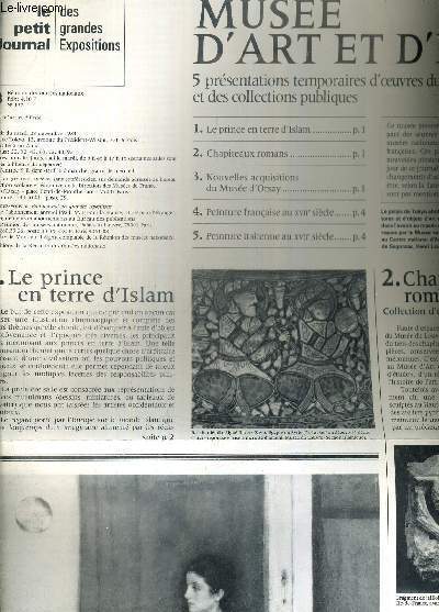 LE PETIT JOURNAL DES GRANDES EXPOSITIONS - MUSEE D'ART ET D'ESSAI 5 PRESENTATIONS TEMPORAIRES D'OEUVRES DU MUSEE DU LOUVRE ET DES COLLECTIONS PUBLQUES N12 - 29 NOVEMBRE 1983.