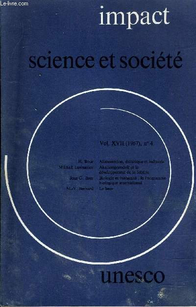 IMPACT SCIENCE ET SOCIETE VOLUME N17 N4 1967.