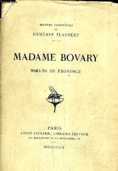 MADAME BOVARY MOEURS DE PROVINCE.