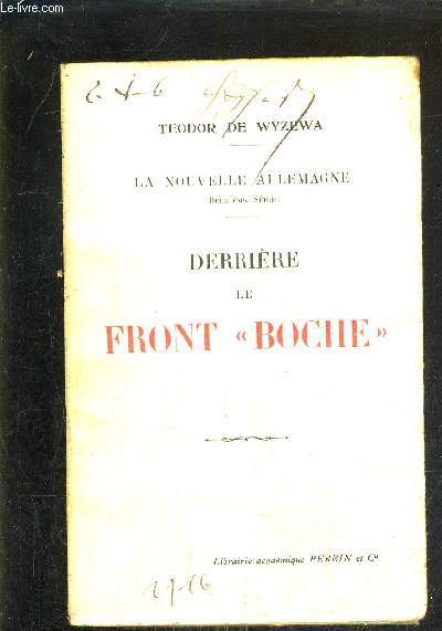 DERIIERE LE FRONT BOCHE - LA NOUVELLE SERIE ALLEMAGNE (DEUXIEME SERIE).