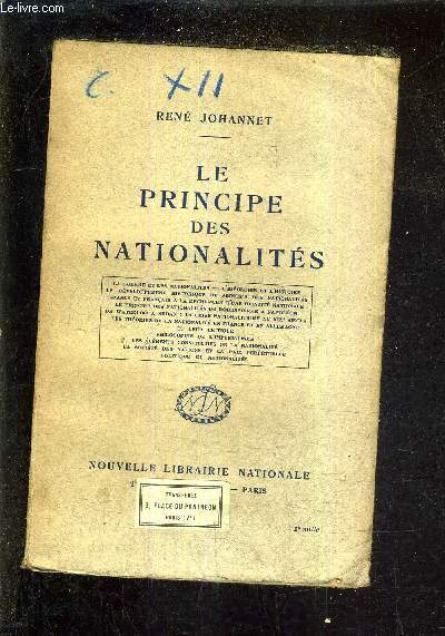 LE PRINCIPE DES NATIONALITES.