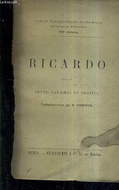 RICARDO - RENTE SALAIRES ET PROFITS.