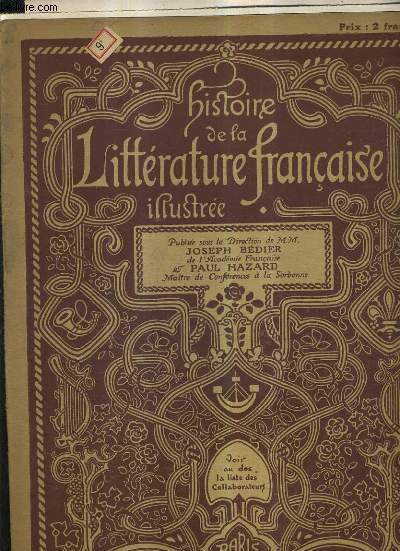 HISTOIRE LA LITTERATURE FRANCAISE ILLUSTREE FASCICULE 35 - le mouvement philosophique l'encyclopdie les salons - diderot.