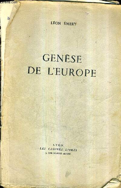 GENESE DE L'EUROPE.