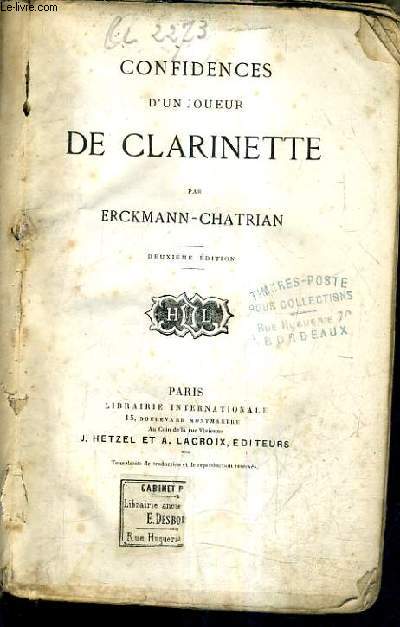 CONFIDENCES D'UN JOUEUR DE CLARINETTE / 2E EDITION.