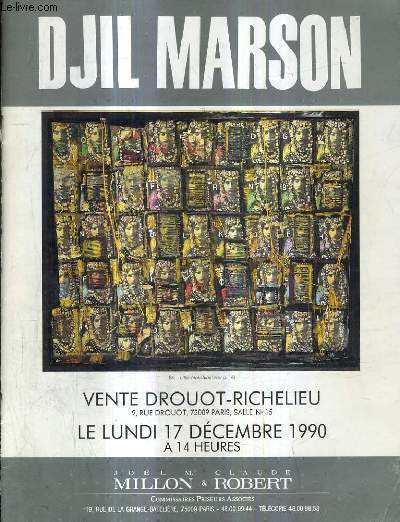 CATALOGUE DE VENTES AUX ENCHERES - DJIL MARSON - DROUOT RICHELIEU - 17 DECEMBRE 1990.