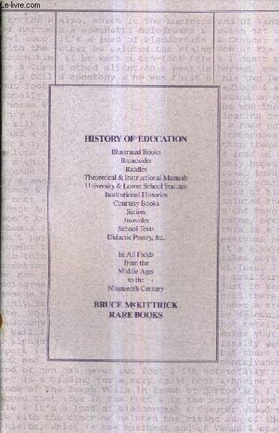 CATALOG SIXTEEN - BRUCE MC KITTRICK RARE BOOKS - HISTORY OF EDUCATION.