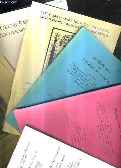 LOT DE 6 CATALOUES EN ANGLAIS : A.L. VAN GENDT & CO - AUCTION SALE OF MISCELLANEOUS BOOKS.