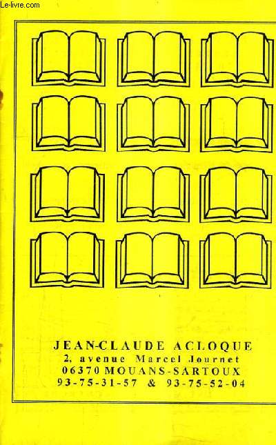 CATALOGUE DE LA LIBRAIRIE JEAN CLAUDE ACLOQUE - ARCHITECTURE CELINE DUBOUT LIVRES RECUEILS DE DESSINS EDITIONS ORIGINALES ILLUSTRES JUDAICA.