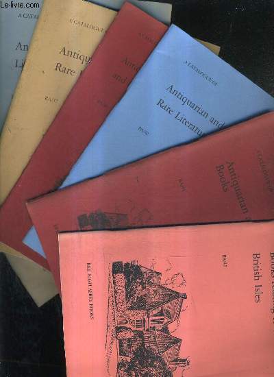 LOT DE 7 CATALOGUES EN ANGLAIS DE LA LIBRAIRIE BEELEIGH ABBEY BOOKS (voir notice).