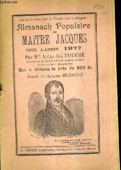 ALMANACH POPULAIRE DE MAITRE JACQUES POUR L'ANNEE 1927 .