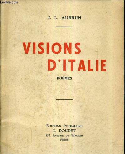 VISIONS D'ITALIE - POEMES.
