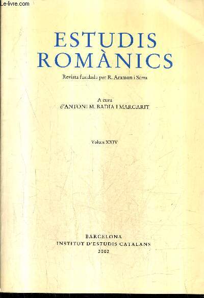 ESTUDIS ROMANICS - VOLUM XXIV.