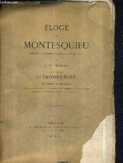 ELOGE DE MONTESQUIEU .