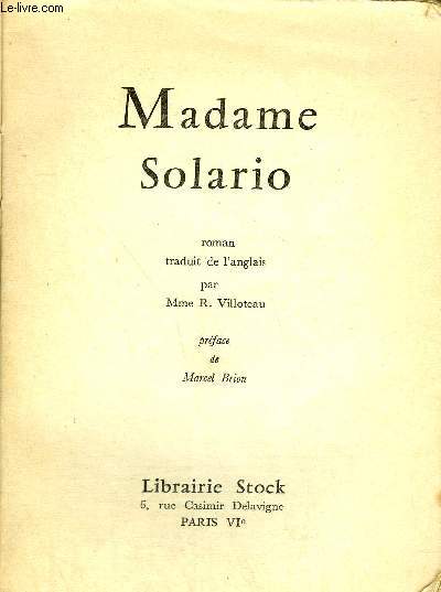 MADAME SOLARIO - ROMAN.