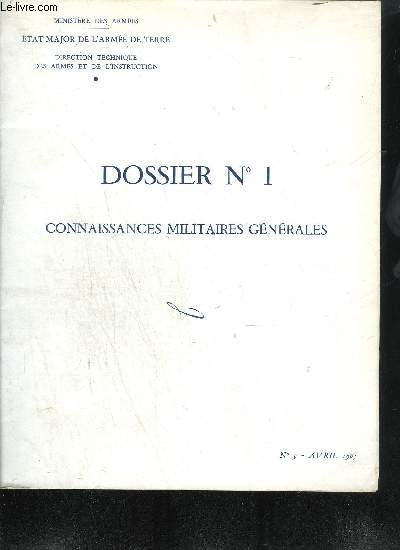 DOSSIER N1 CONNAISSANCES MILITAIRES GENERALES
