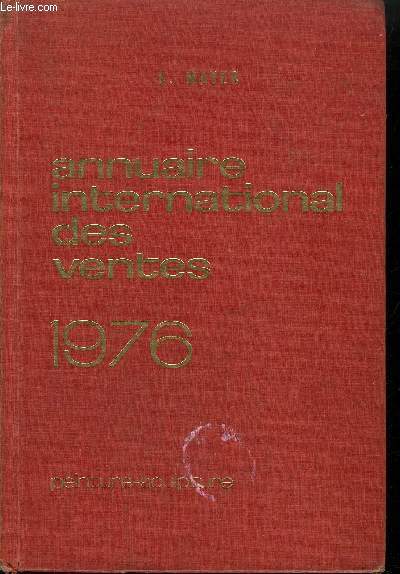 ANNUAIRE INTERNATIONAL DES VENTES 1976 - PEINTURE-SCULPTURE 1ER JANVIER - 31 DECEMBRE 1975