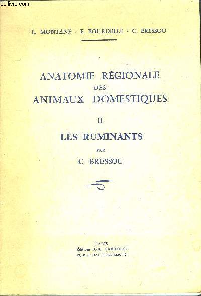 ANATOMIE REGIONALE DES ANIMAUX DOMESTIQUES II LES RUMINANTS