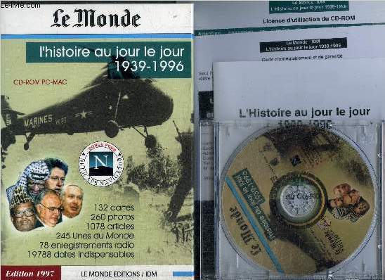 COFFRET CD-ROM LE MONDE - L'HISTOIRE AU JOUR LE JOUR 1939-1996