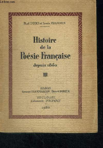 HISTOIRE DE LA POESIE FRANCAISE DEPUIS 1850