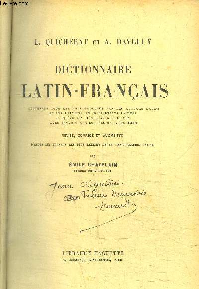 DICTIONNAIRE LATIN-FRANCAIS + DICTIONNAIRE FRANCAIS-LATIN
