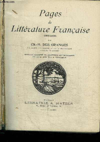 PAGES DE LITTERATURE FRANCAISE (1800-1920)