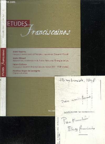 ETUDES FRANCISCAINES - NOUVELLE SERIE - FASC. 1-2