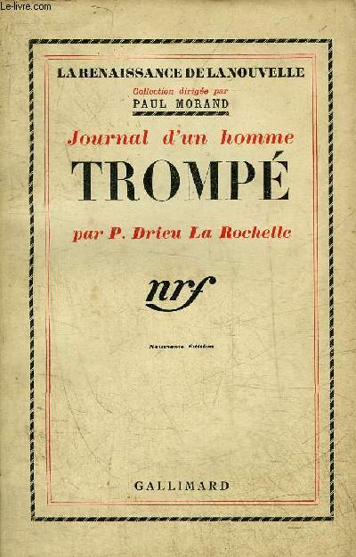 JOURNAL D'UN HOMME TROMPE - COLLECTION LA RENAISSANCE DE LA NOUVELLE.