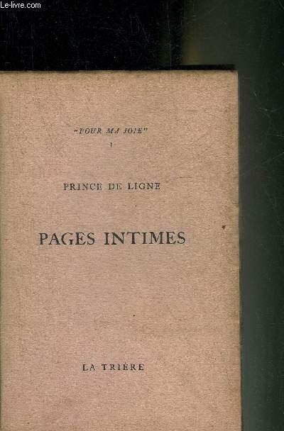 PAGES INTIMES - POUR MA JOIE.
