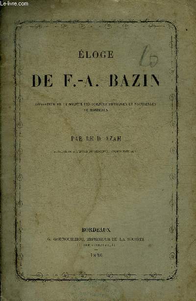 ELOGE DE F.-A. BAZIN.