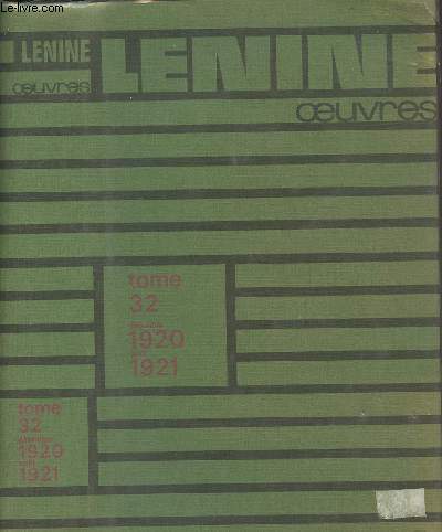 Oeuvres - Tome 32 Dcembre 1920-aot 1921