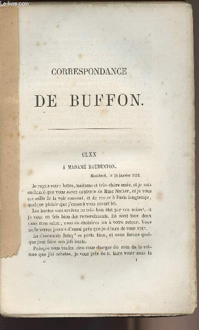 Correspondance de Buffon Tome II
