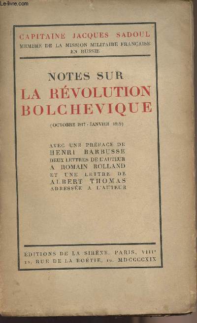 Notes sur la rvolution bolchvique (octobre 1917-1919)
