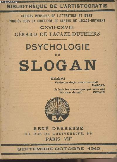 Psychologie du Slogan - Essai - 