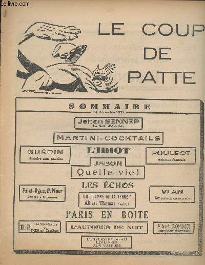 Le Coup de Patte satirique illustr n? du 25 dcembre 1931