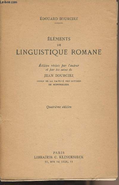Elments de Linguistique Romane