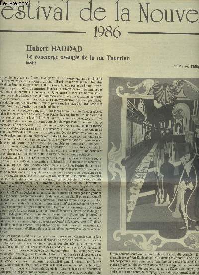 Festival de la Nouvelle - 1986 - Hubert Haddad - Le concierge aveugle de la rue Tourrion (indit) - Illustr par Philippe Lamarck