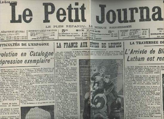 A la une - Fac-simil 44- vol.1 -Le Petit Journal 47e anne n17018 jeudi 29 juil. 1909 - Les difficults de l'Espagne, La rvolution en Catalogne,Une 