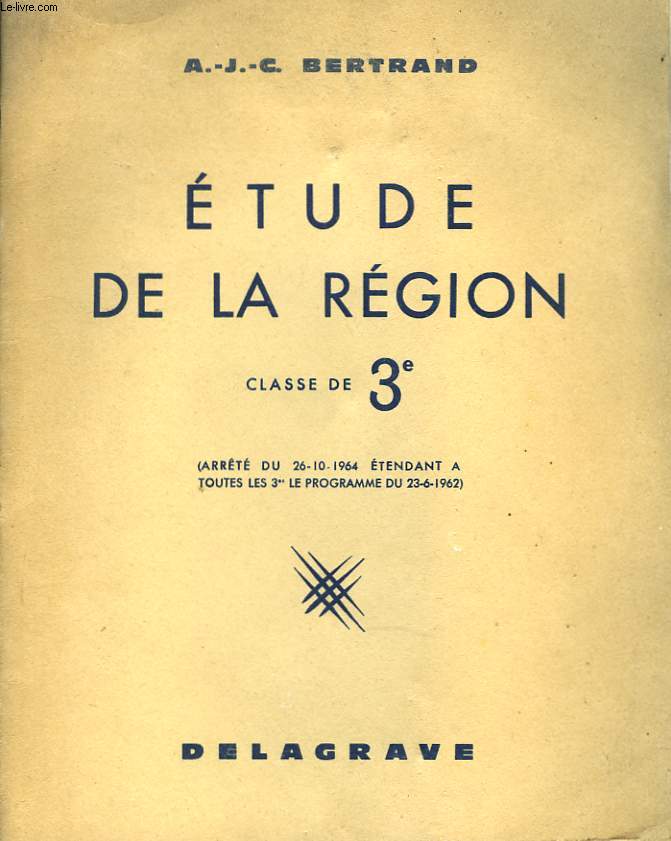 ETUDE DE LA REGION. CLASSE DE 3e. SPECIMEN.