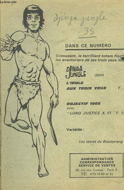 DINGA JUNGLE N35. L'IDOLE AU TROIS VOEUX / OBJECTIF 1966.