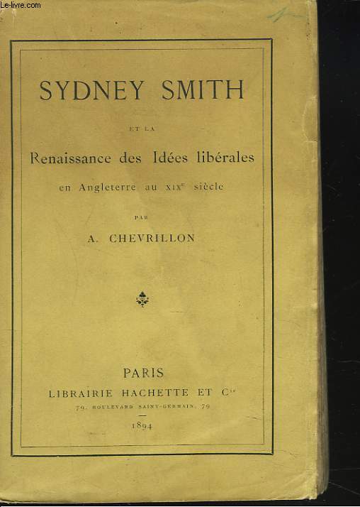 SYDNEY SMITH ET LA RENAISSANCE DES IDEES LIBERALES EN ANGLETERRE AU XIXe SIECLE.