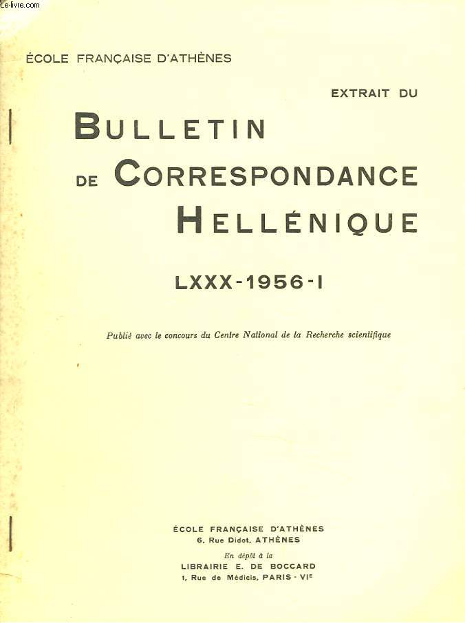 BULLETIN DE CORRESPONDANCES HELLENIQUES (EXTRAIT DE). LXXX-1956-I. UNE RUE D'ARGOS PAR PAUL COURBIN.