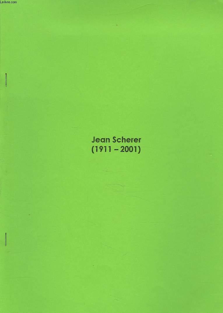 JEAN SCHERER (1911-2001).