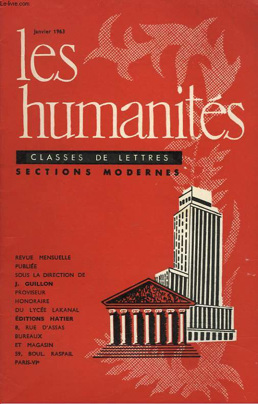 LES HUMANITES, CLASSES DE LETTRES, SECTIONS MODERNES, 6e ANNEE, N 54, JANV1963, N5. PHILOSOPHIE : PLANS 
