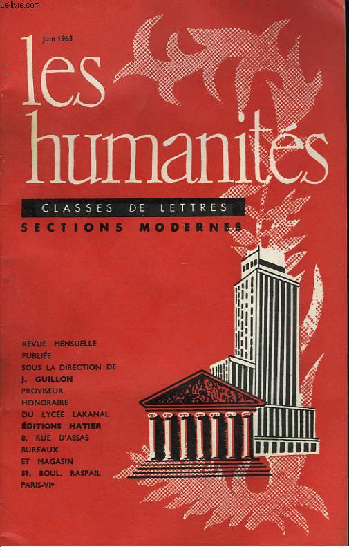 LES HUMANITES, CLASSES DE LETTRES, SECTIONS MODERNES, 6e ANNEE, N 59, JUIN 1963, N10. PHILOSOPHIE : PLANS 