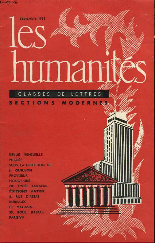 LES HUMANITES, CLASSES DE LETTRES, SECTIONS MODERNES, 6e ANNEE, N 60, SEPT 1963, N1. PHILOSOPHIE : PLANS 